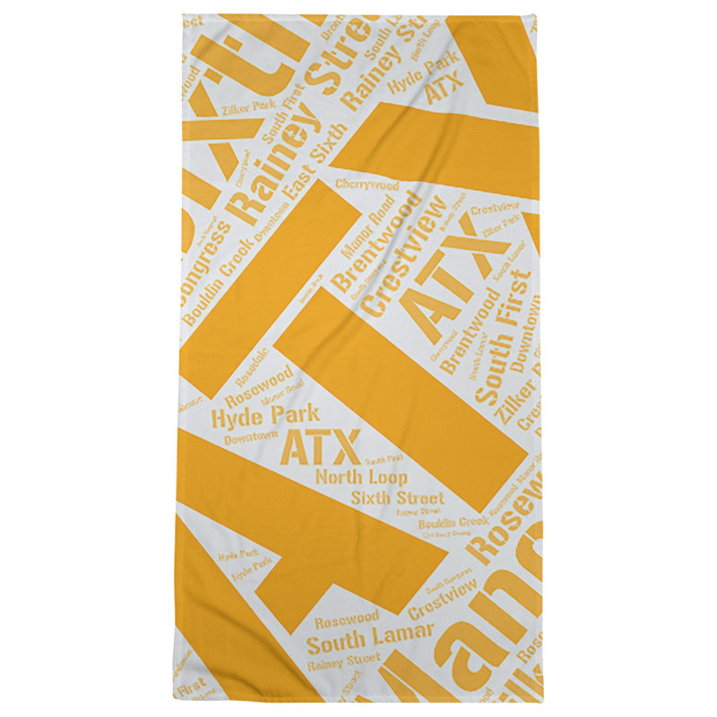 Bath Towel, Orange, Microfiber, Austin