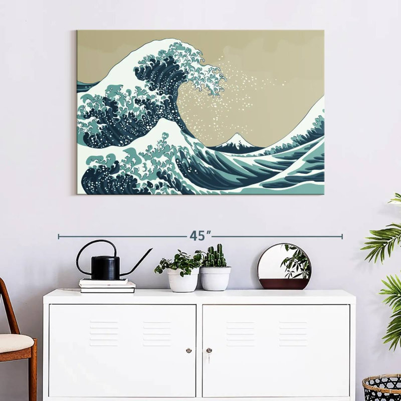 Grande vague japonaise Gillard, H 26 po x l 39 po