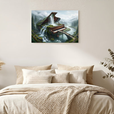 «Gallery Wrap», art mural sur toile pour le salon, la chambre à coucher, le bureau ou le vestibule - décoration murale décorative avec paysage fantastique