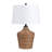 28" Rattan Table Lamp With White Shade