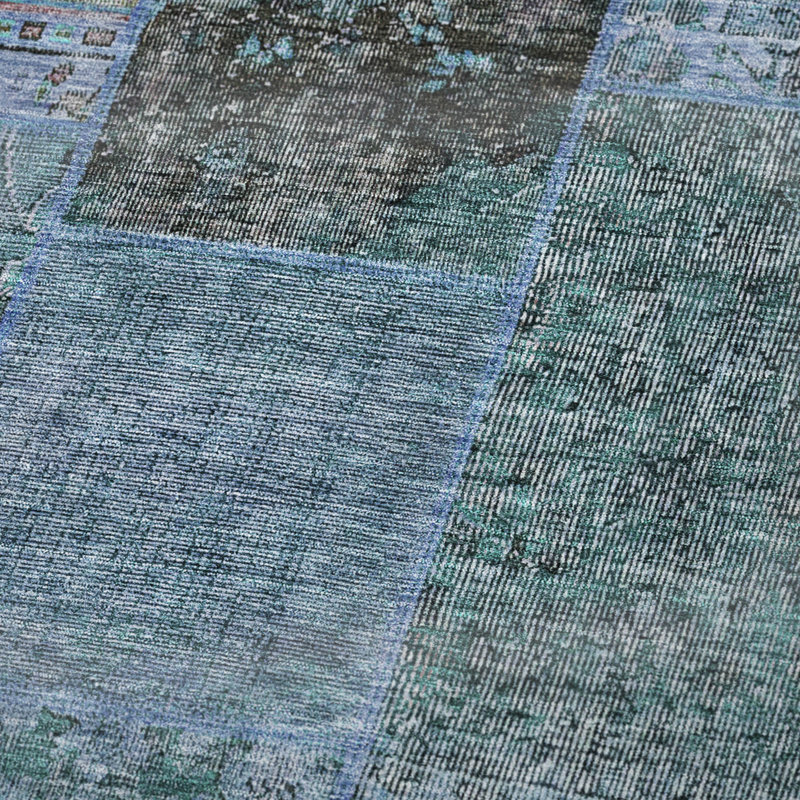Addison Machine Washable Sherpa Throw Blanket, Sarcelle, ASB669 Patchwork