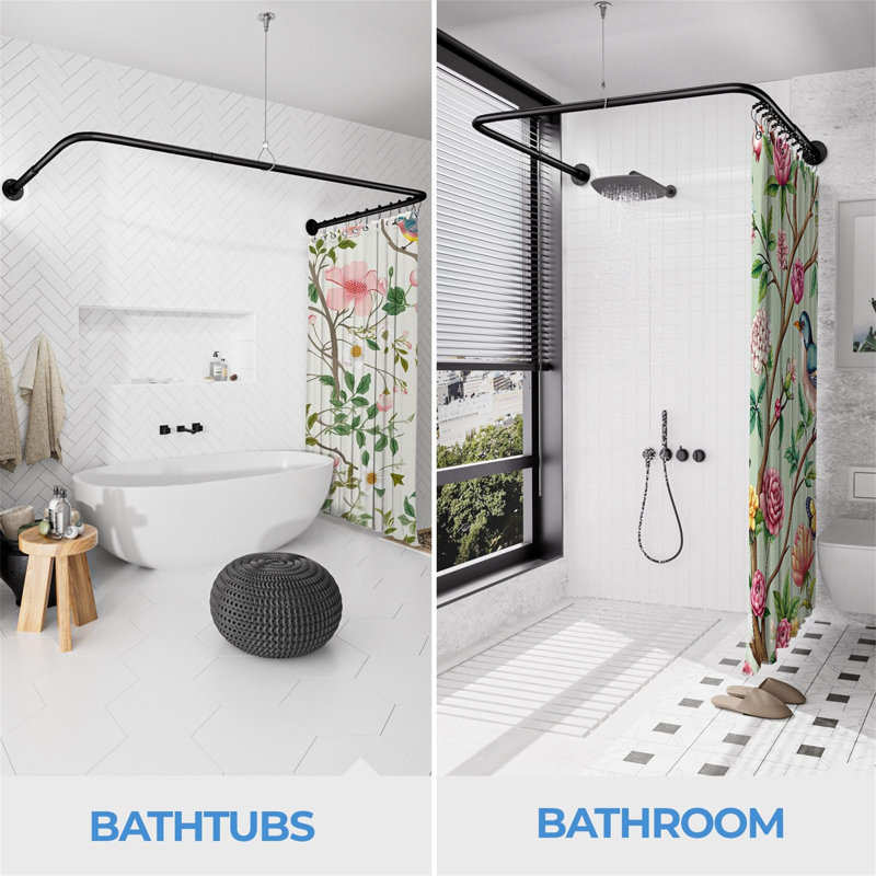 78cm L-Shaped Mounting / Installation Required Shower Curtain Pole