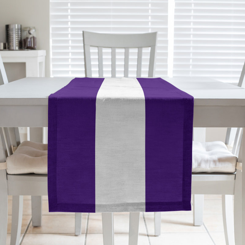 Chemin de table, Colorado, 90 po x 16 po, Mauve / blanc / mauve