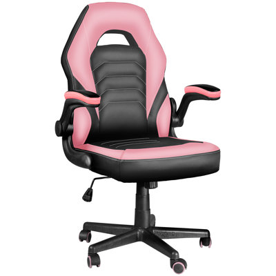 Fauteuil de jeu et de course pivotant réglable en cuir Inbox Zero Racing