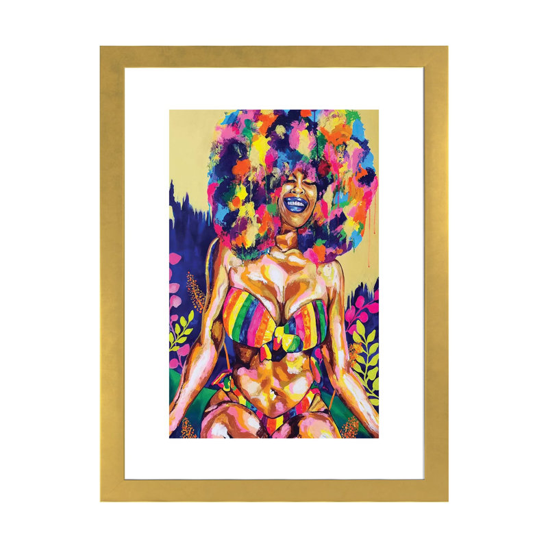 Promesse-impression de peinture, Blanc, H 24 po x l 16 po x P 1 po, Papier encadré doré