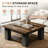39.4-inch 2-tier Square Coffee Table
