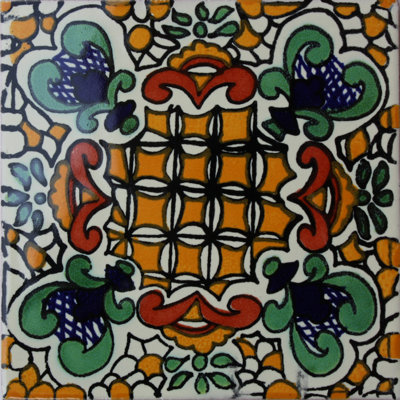 Carreau mexicain 4,2 "x 4,2" 9 pièces TalaMex Brozas Talavera