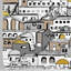 Mediterranean Cityscape Wallpaper Grey White