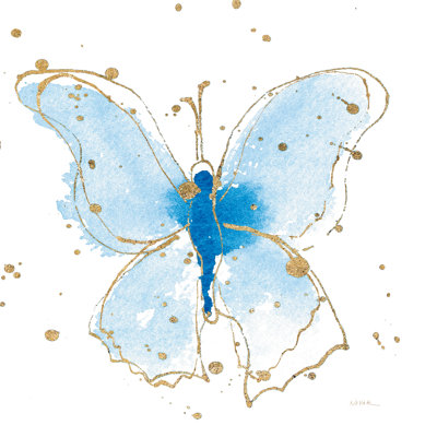 Gilded Butterflies V - Wrapped Canvas Painting