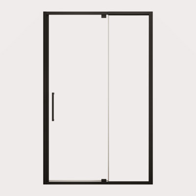 44-48" W X 76" H Scalable Adjustable Frame Shower Door With 1/4"(6Mm) Clear SGCC Tempered Glass,Aluminium Alloy Matte Black Finish Shower Doors,Reversible Installation