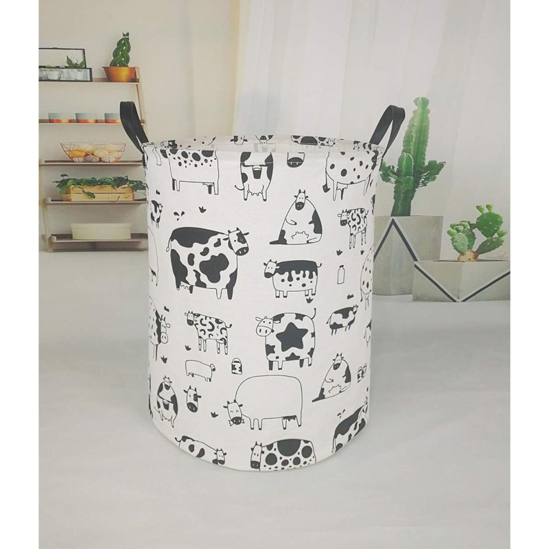 Round Laundry Gift Basket Storage Hamper, Clothes Storage Organizer Bins, Shelf Basket With Handles For Room Decor