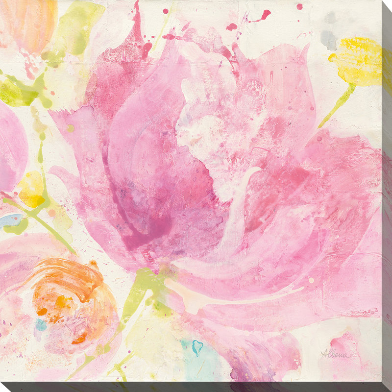 «Spring Abstracts Florals II Crop», reproduction sur toile tendue, H 28 po x l 28 po x P 1,5 po, Toile tendue