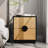 Modern Boho 2-Drawer Nightstand with Geometric Rattan Front & Black Frame-2026942585-2041111970