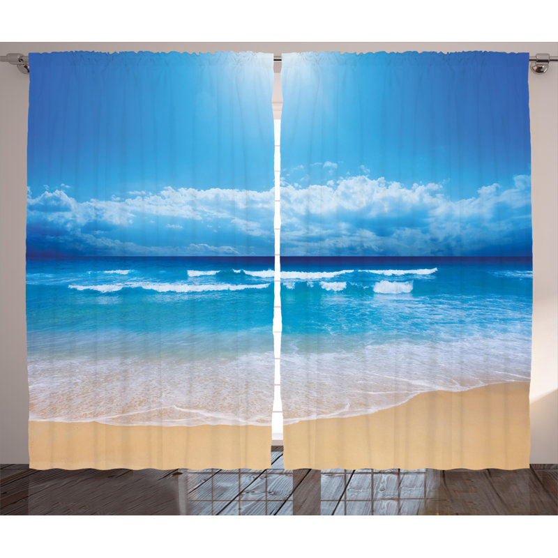 Donahu Semi Sheer Curtain Pair, 54" W x 90" L