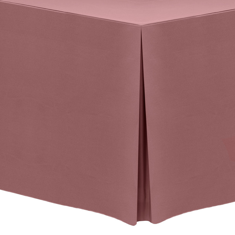 Ultimate Textile 5 Ft. Fitted Polyester Tablecloth - Fits 30 X 60-Inch Banquet And Folding Rectangular Tables - 42"H, Ruby Red