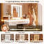 Coiffeuse 48 "avec miroir lumineux - 7 tiroirs et tabouret rembourré-2112897648