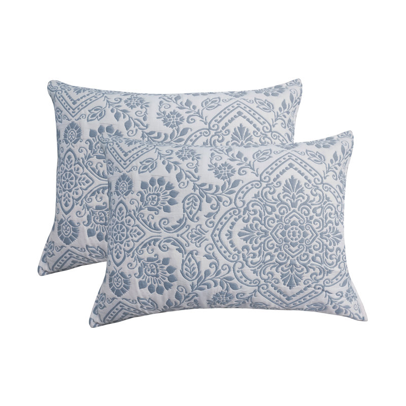 Deena Blue and White Reversible Twin Quilt Set