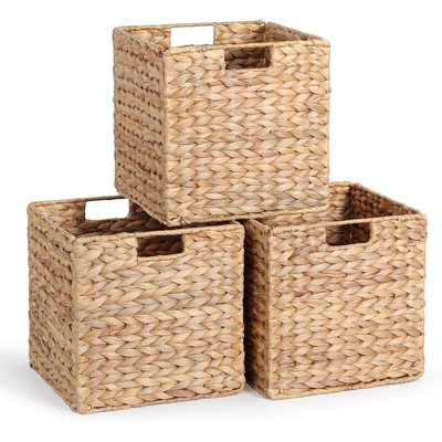 Paniers de rangement en jacinthe d'eau tissés à la main Canasta