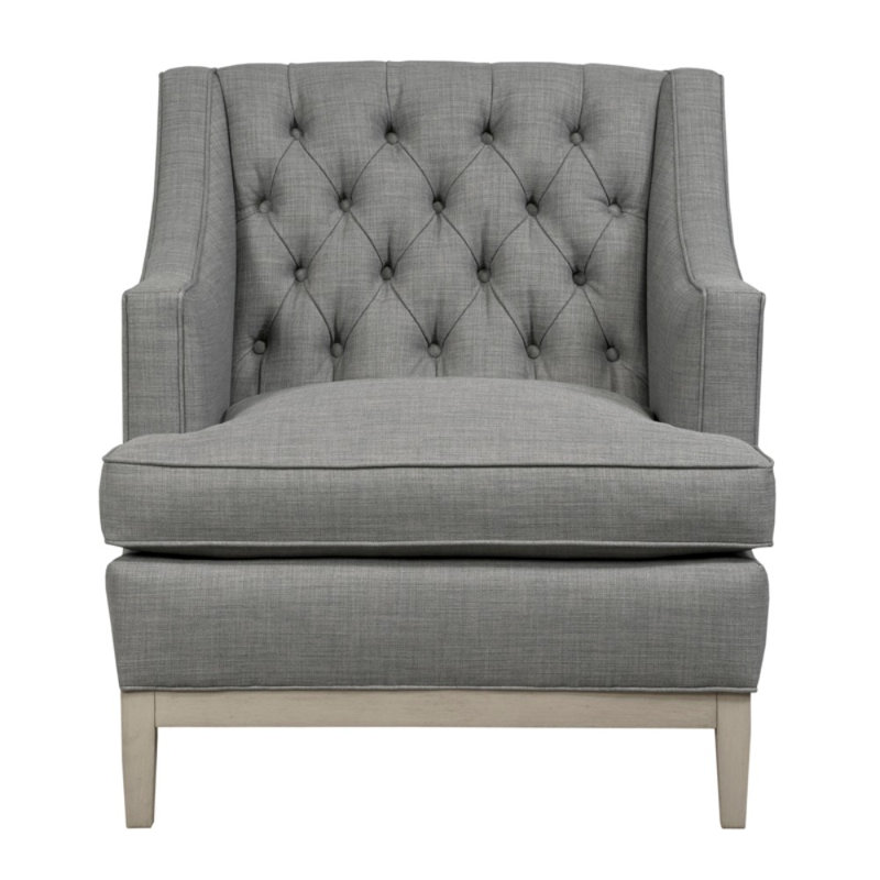 Carmel Tufted Armchair, Gray, Weathered Gray