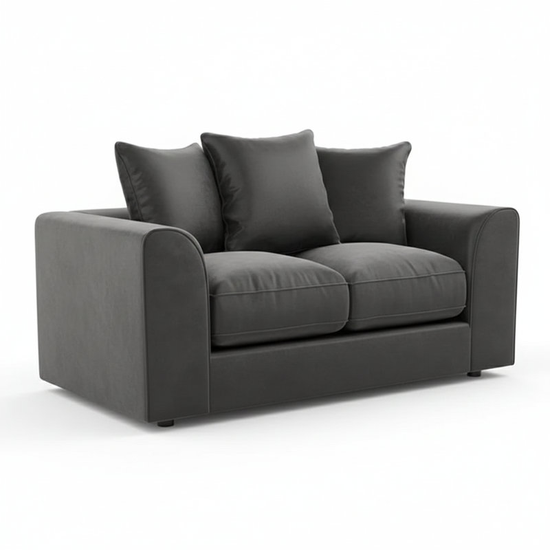 2 Seater Velvet Sofa, Grey