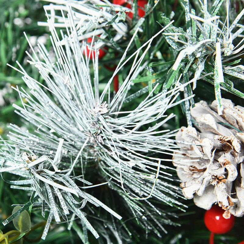 Ensemble de 2 arbres de Noël artificiels pré-éclairés pour hall d'entrée sans cordon avec 70 branches