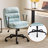 24.4 Inch Upholstered Swivel Office Chair With Leg Pegs And Wheels-1753660966