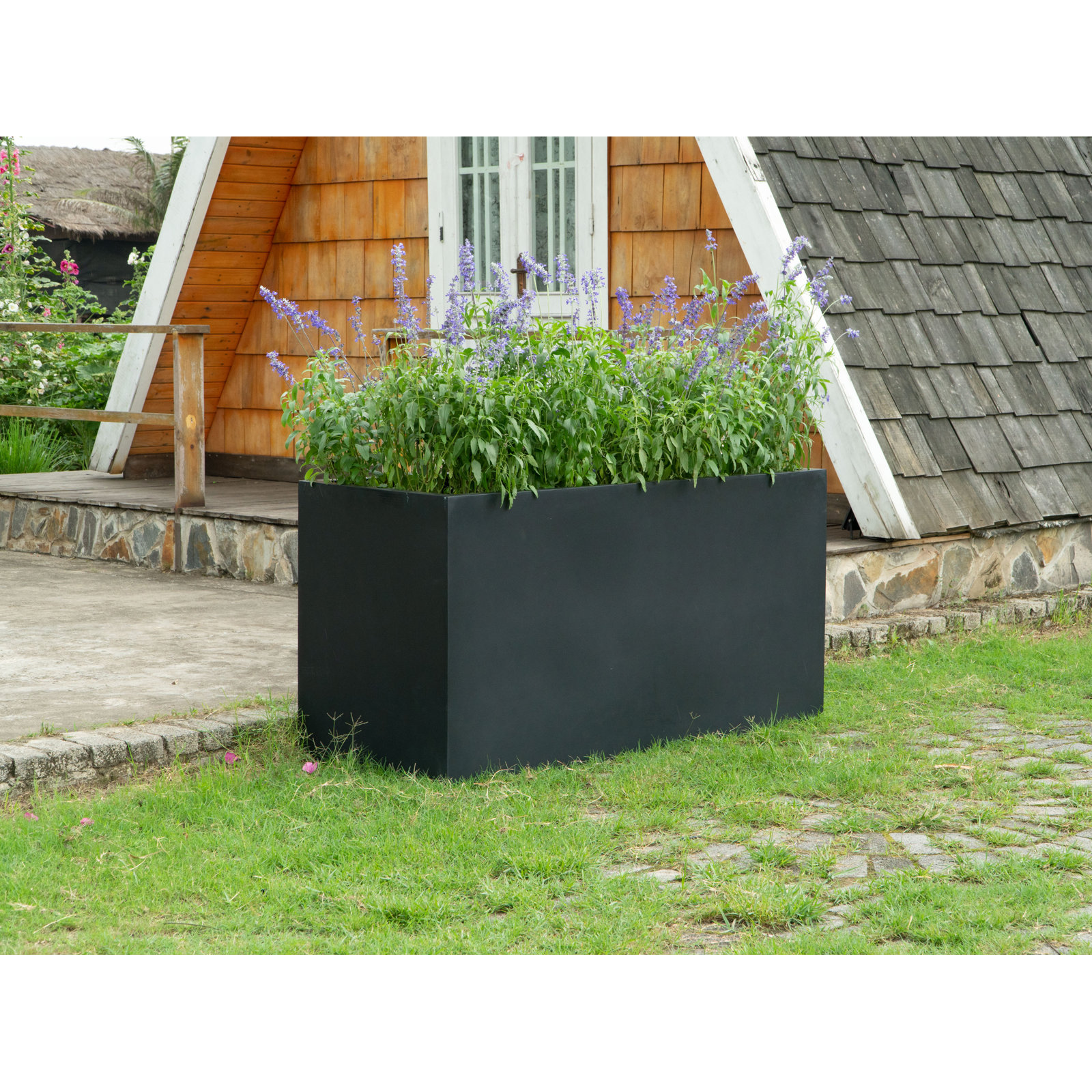 Connoisseur Handmade Planter Box, Black, 30" H x 60" W x 23" D