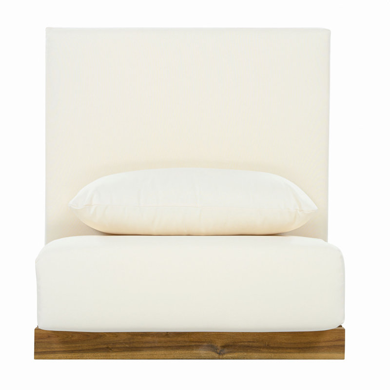 Fauteuil club d'extérieur surdimensionné avec structure et coussins en bois d'acacia