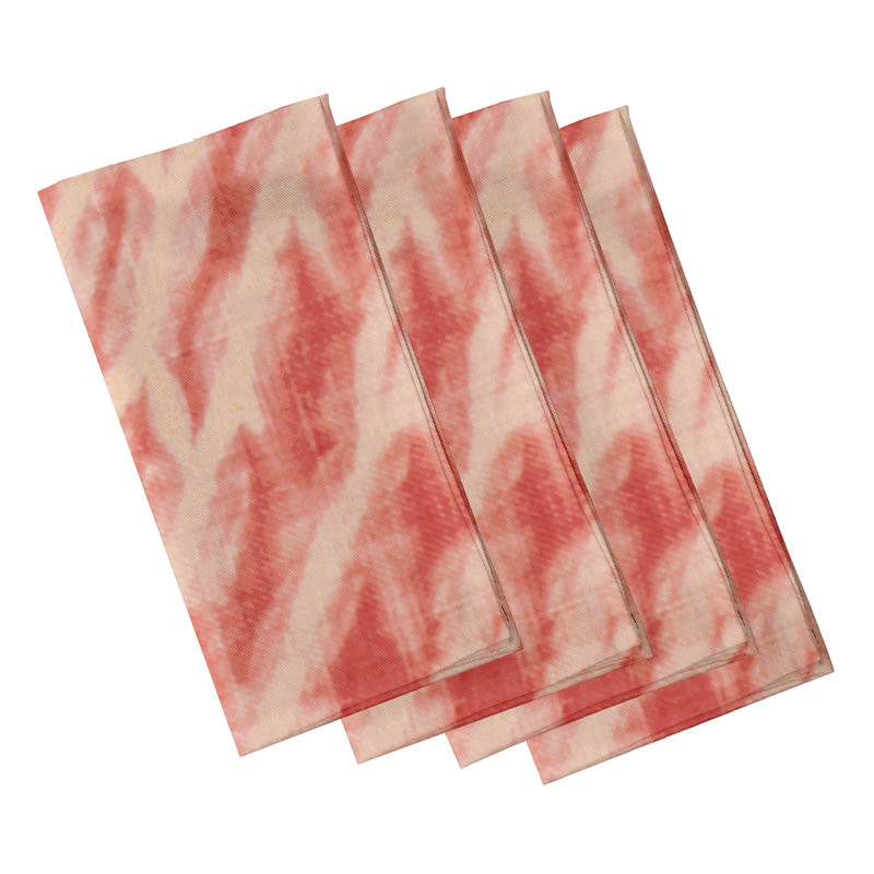 Abdulrazak Polyester Abstract Square Napkin, Orange