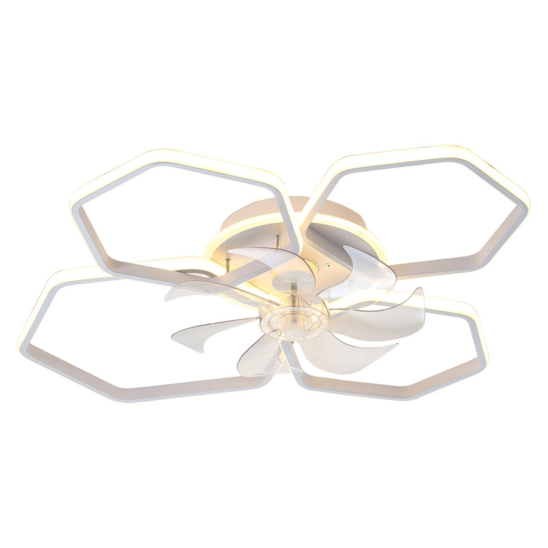 Ventilateur de plafond 30 pouces avec lumières DEL à télécommande à intensité variable, ventilateur à 6 vitesses