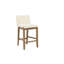 Solid Wood Upholstered Counter Height Bar Stool Set of 2, Light Brown