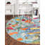 Tapis abstrait bleu / orange -69787019