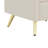 Upholstered Wooden Nightstand With 3 Drawers And Metal Legs&Handles, Bedside Table With Marbling Worktop-855379584