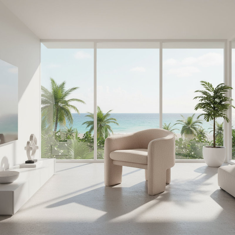 Chaise d'appoint en peluche Mezcal