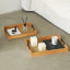 Grands plateaux rectangulaires en rotin naturel Ascano