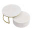 Table basse ronde emboîtable cannelée avec tiroir en or de 27,6 po seulement La table, sans chaises.-417569616-376010995