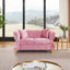 Causeuse Modern Sofas en velours rose 61,8 pouces avec garniture en métal doré pour la maison