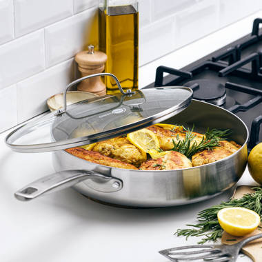 Circulon Stainless Steel Sauté Pan with SteelShield Hybrid and Nonstick Technology, 3 Quart