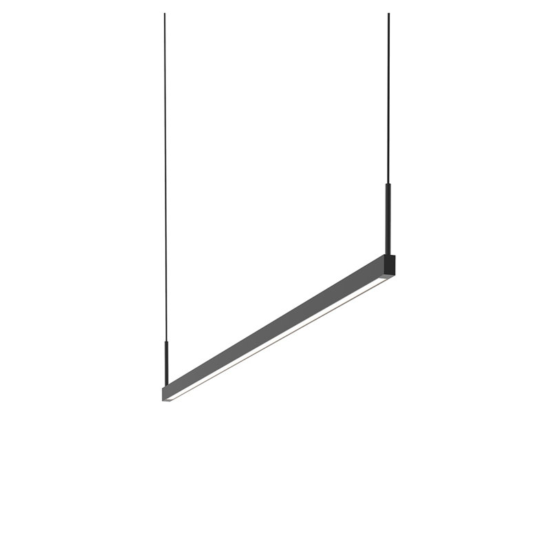 Thin-Line™ 2 - Light LED Pendant, Satin Black, 2700K, 5" H x 48" W x 0.75" D