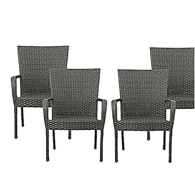 Chaise empilable en osier PE LITTLETON GREY 1pc