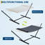 2 Person Freestanding Double Hammock with Stand, Pillow & Removable Quilted Pad, Dark Grey Cotton Rope Hammock Bed