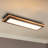 21.3" Rectangular Modern Farmhouse Wood LED Panel Flush Mount Low Profile Ceiling Light
