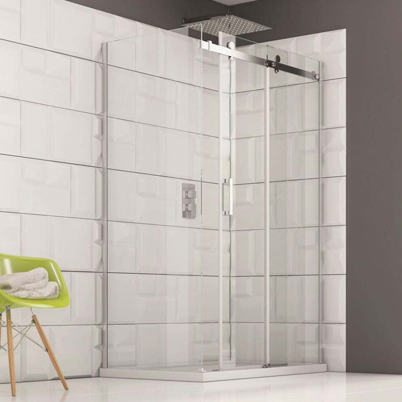 Napoli Frameless Fixed Glass Panel with Clear Glass, 200cm H x 90cm W x 1cm D