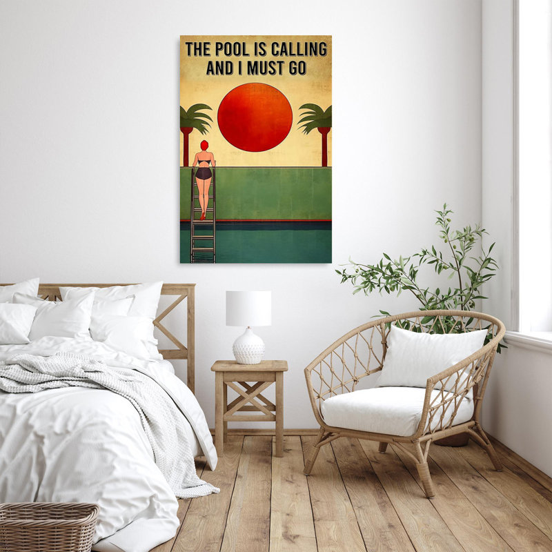 " Swimming The Pool Is Calling ", 36" H x 24" W x 1.25" D