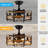 20" Black Industrial Cage Ceiling Fan with Light Kit and Remote,Farmhouse Ceiling Fan-125938067