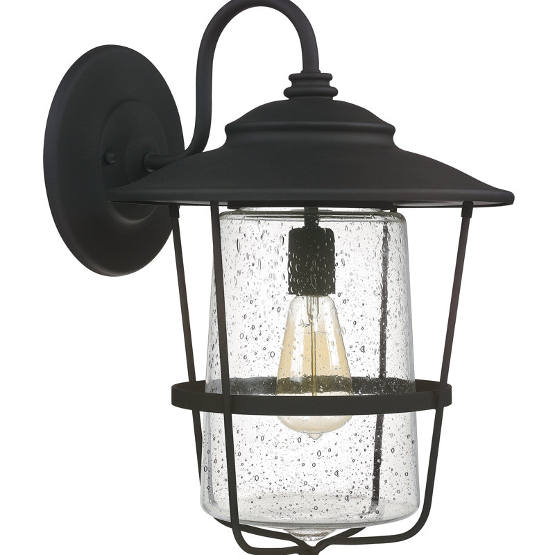 Lanterne murale d'extérieur à 1 ampoule Clarina Dorulet, L 13 po x H 18,5 po x P 14,5 po, Noir