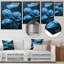 Bleu, noir, nature, Nuance, coquelicots I - coquelicots, art mural, salon-609477100-609477101