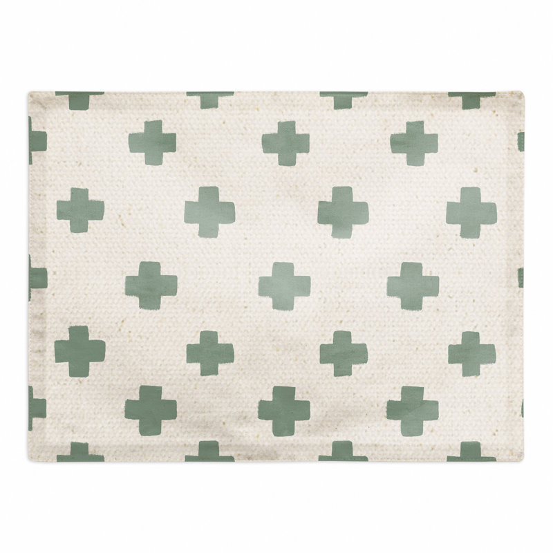 Napperon à motif de croix suisse., Vert