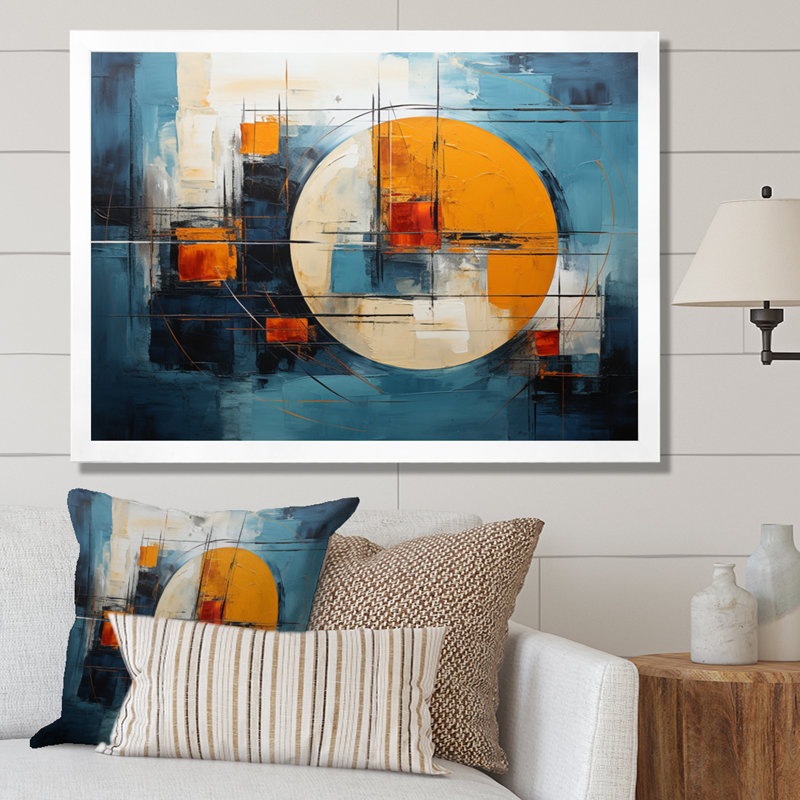 Sky Celestial Symphony Collage - Print, White Single Picture Framed, 34" H x 44" W x 1.5" D