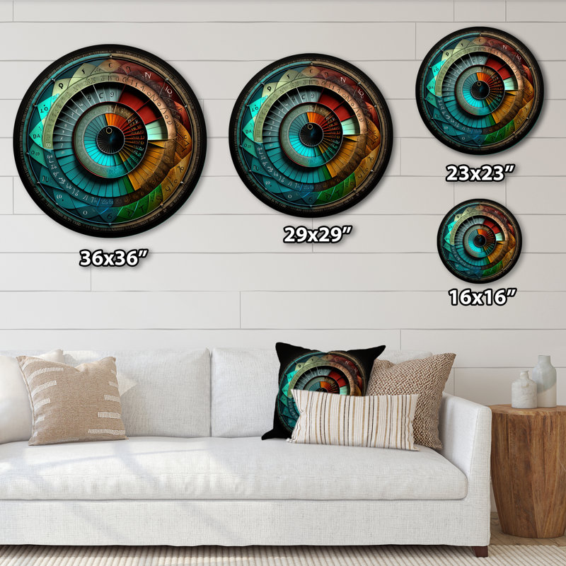 Ramos - Art spirituel rond en métal, H 23 po x l 23 po